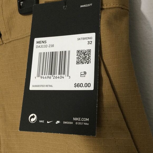 Nike SB Ripstop Belted Tan Shorts Skateboarding DA3132-216 Men's Size 32 - Picture 4 of 4